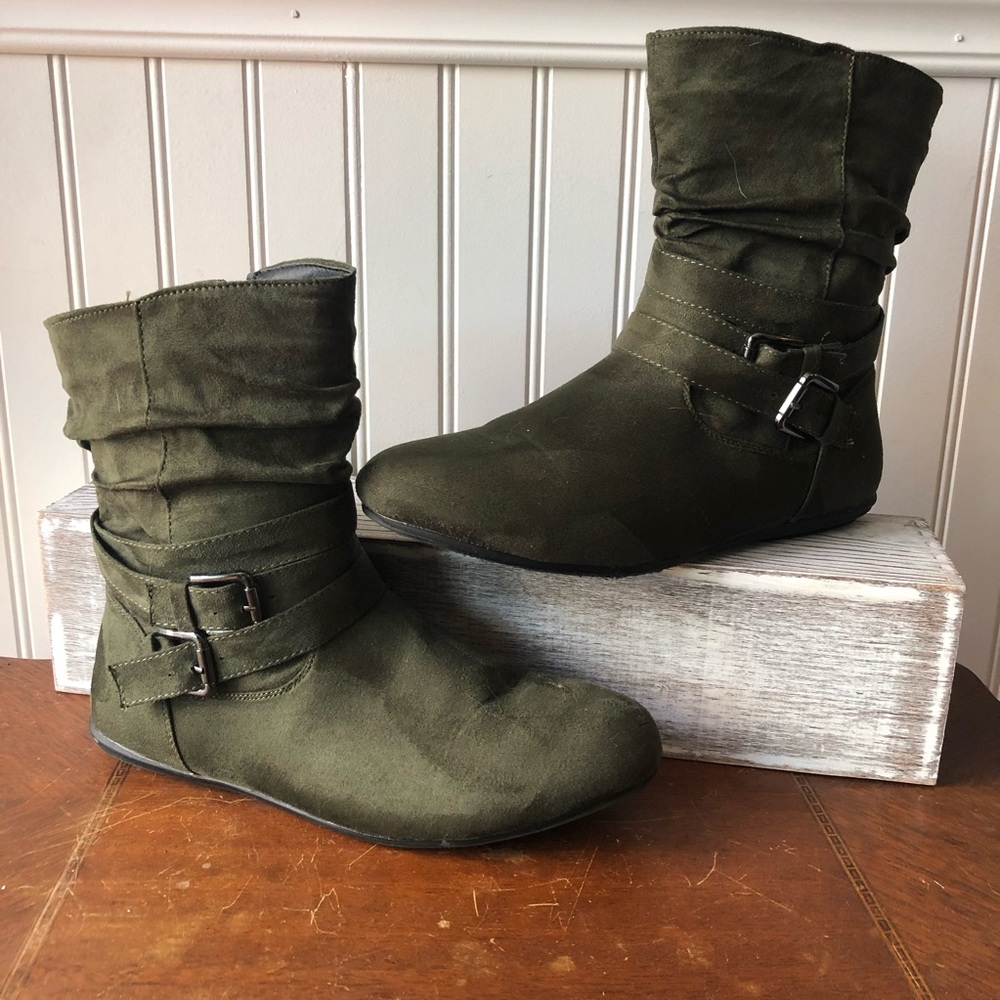 Olive Slouch Boots